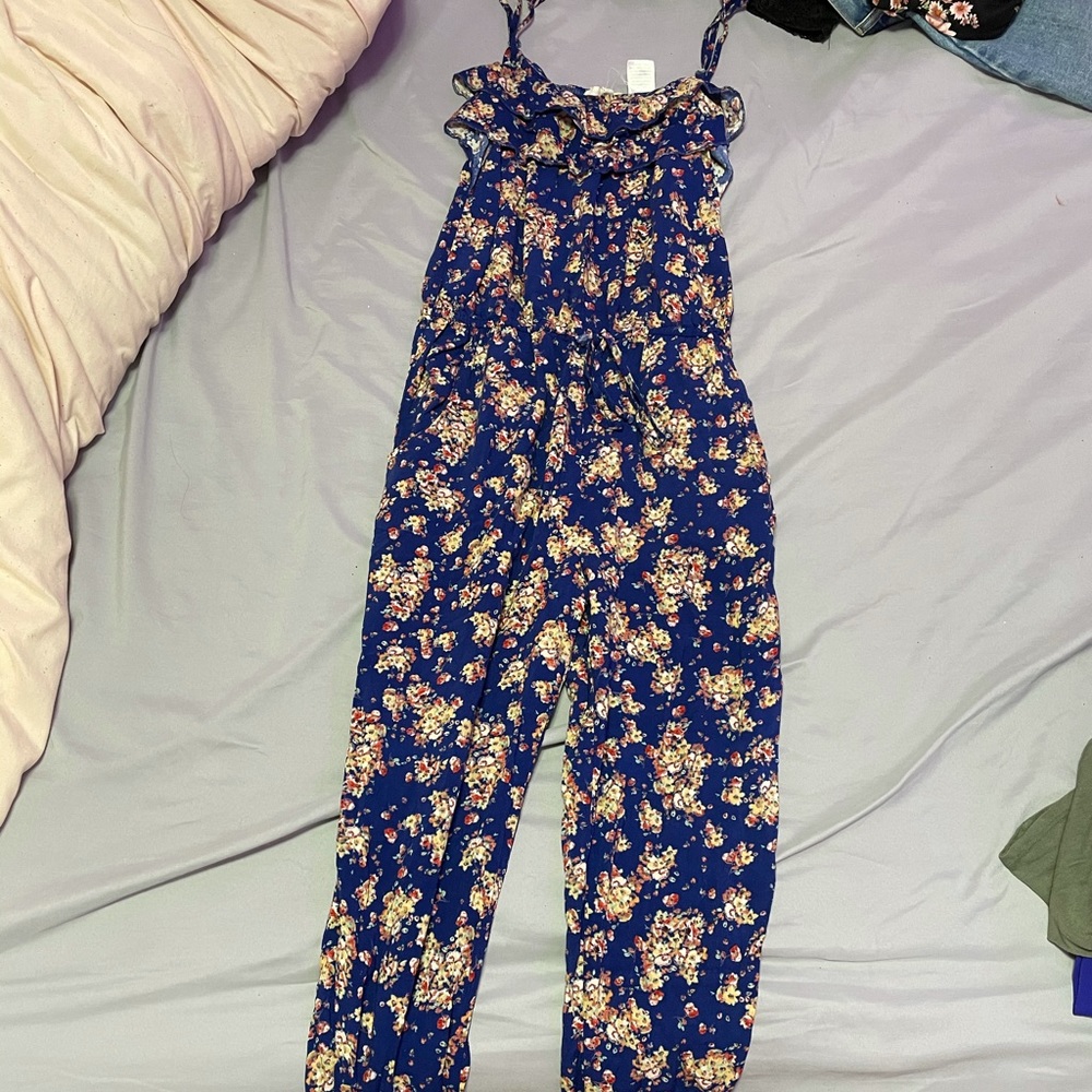 Blue flower jumpsuit